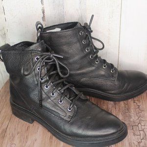 Dolce Vita Soft Leather Black Laced Ankle Boots